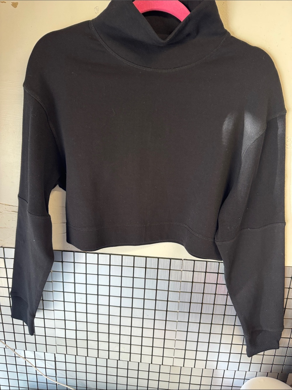twik Black Cropped Crew Neck Sweater